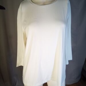 Chico's Cream 3/4 Sleeve Boxy Tunic